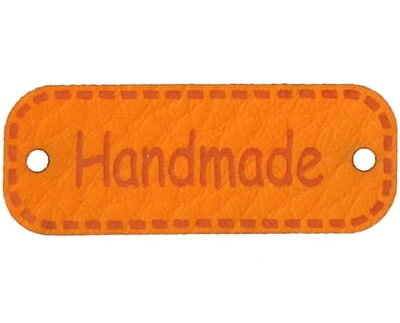 Metka HANDMADE 40mm (kol.846-pomarańcz)