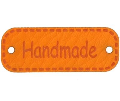 Metka HANDMADE 40mm (kol.846-pomarańcz)