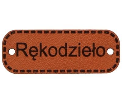 Metka RĘKODZIEŁO 40mm (kol.299-c.brąz)