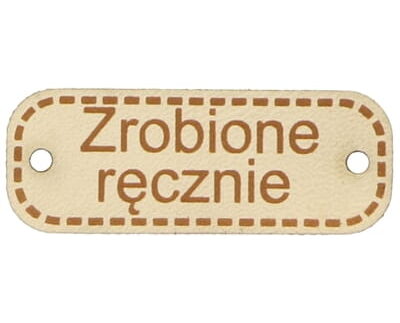 Metka ZROBIONE RĘCZNIE 40mm (kol.117-jasny beż)