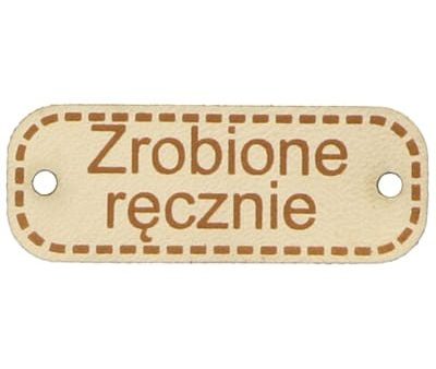 Metka ZROBIONE RĘCZNIE 40mm (kol.117-jasny beż)