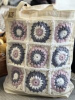 Torba bawełniana z szydełkowym przodem