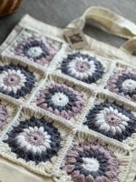 Torba bawełniana z szydełkowym przodem