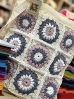 Torba bawełniana z szydełkowym przodem