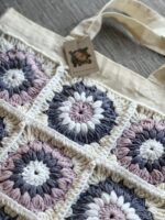 Torba bawełniana z szydełkowym przodem