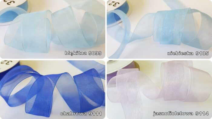 Wstążka SZYFONOWA ORGANZA 38mm NA METRY